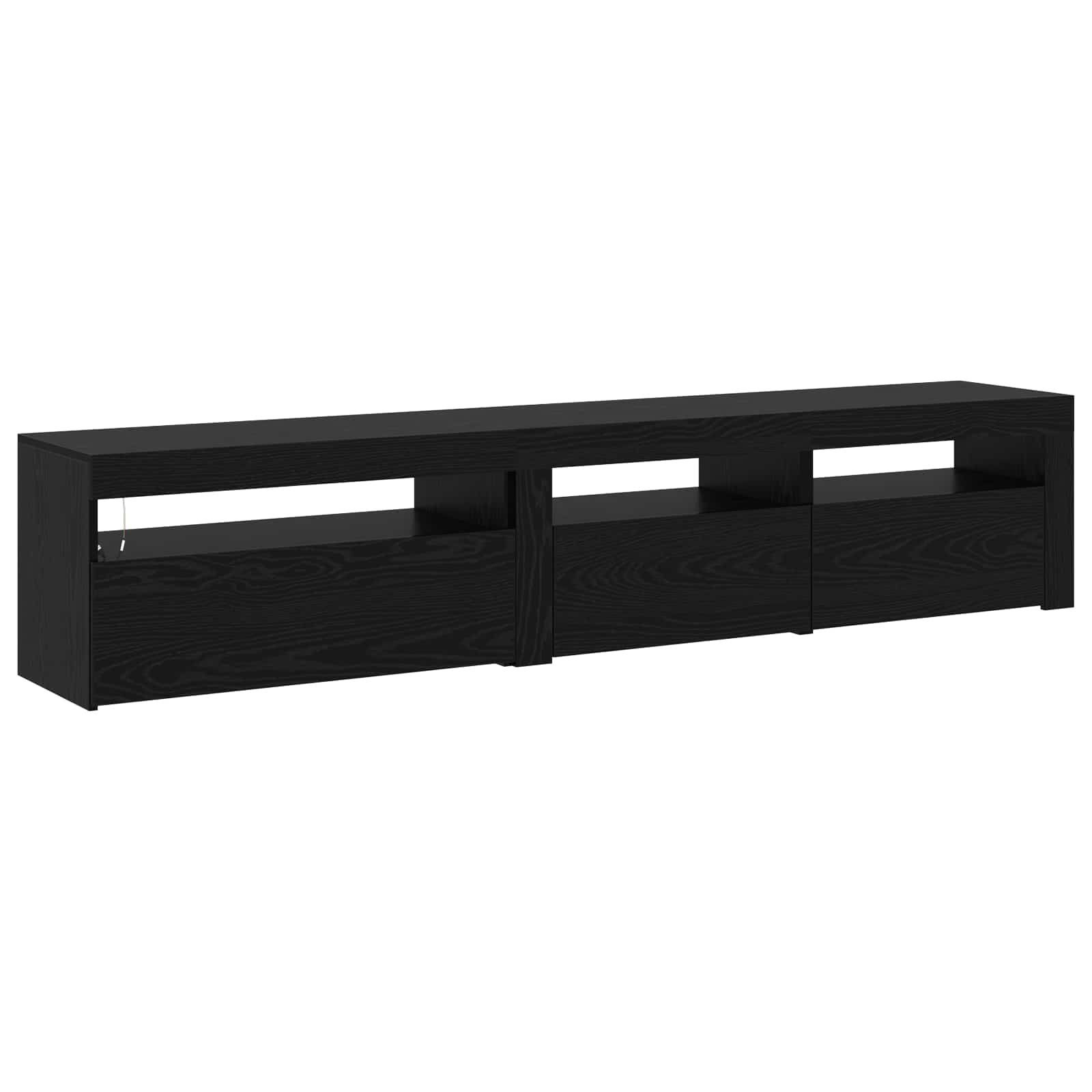 Mobile TV 2 pcs Rovere Nero Legno ingegnerizzato | homemem39