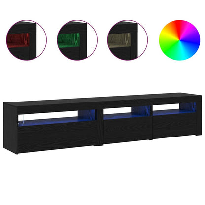 Mobile TV 2 pcs Rovere nero 195 x 35 x 40 cm Legno multistrato