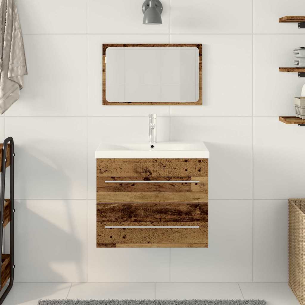 Armadio per Lavabo da Bagno con cassetto 2 pcs Legno vecchio | homemem39