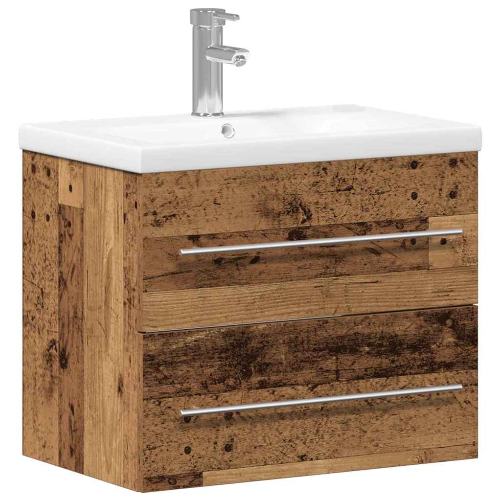 Armadio per Lavabo da Bagno con cassetto 2 pcs Legno vecchio | homemem39