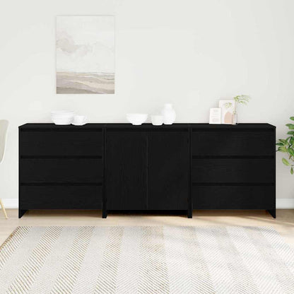 Credenza 3 pcs Nero 70 x 41 x 75 cm Legno multistrato - homemem39