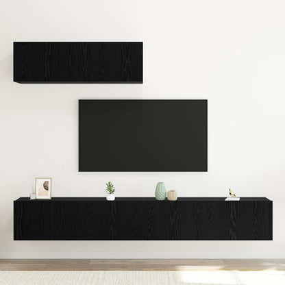 Set di Mobili Porta TV 3 pcs Rovere nero 200 x 30 x 30 cm