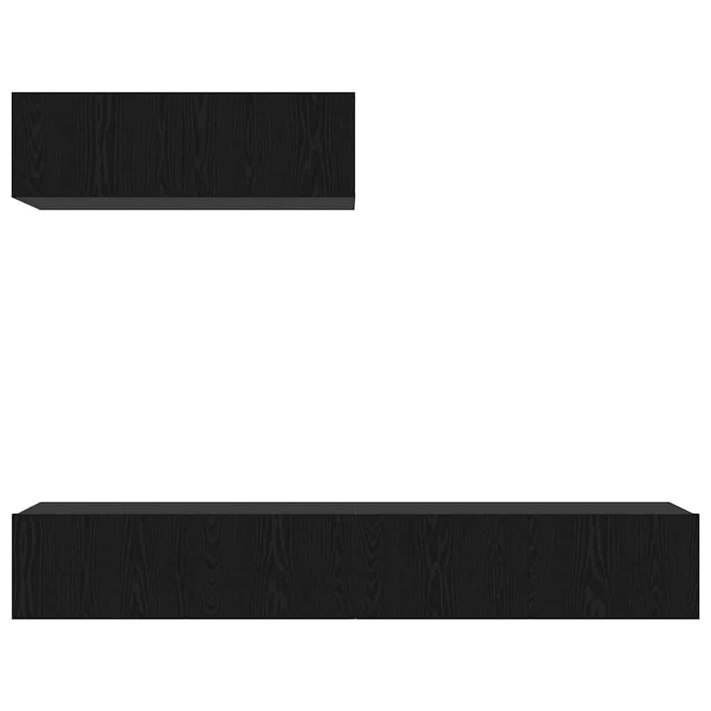 Set di Mobili Porta TV 3 pcs Rovere nero 200 x 30 x 30 cm