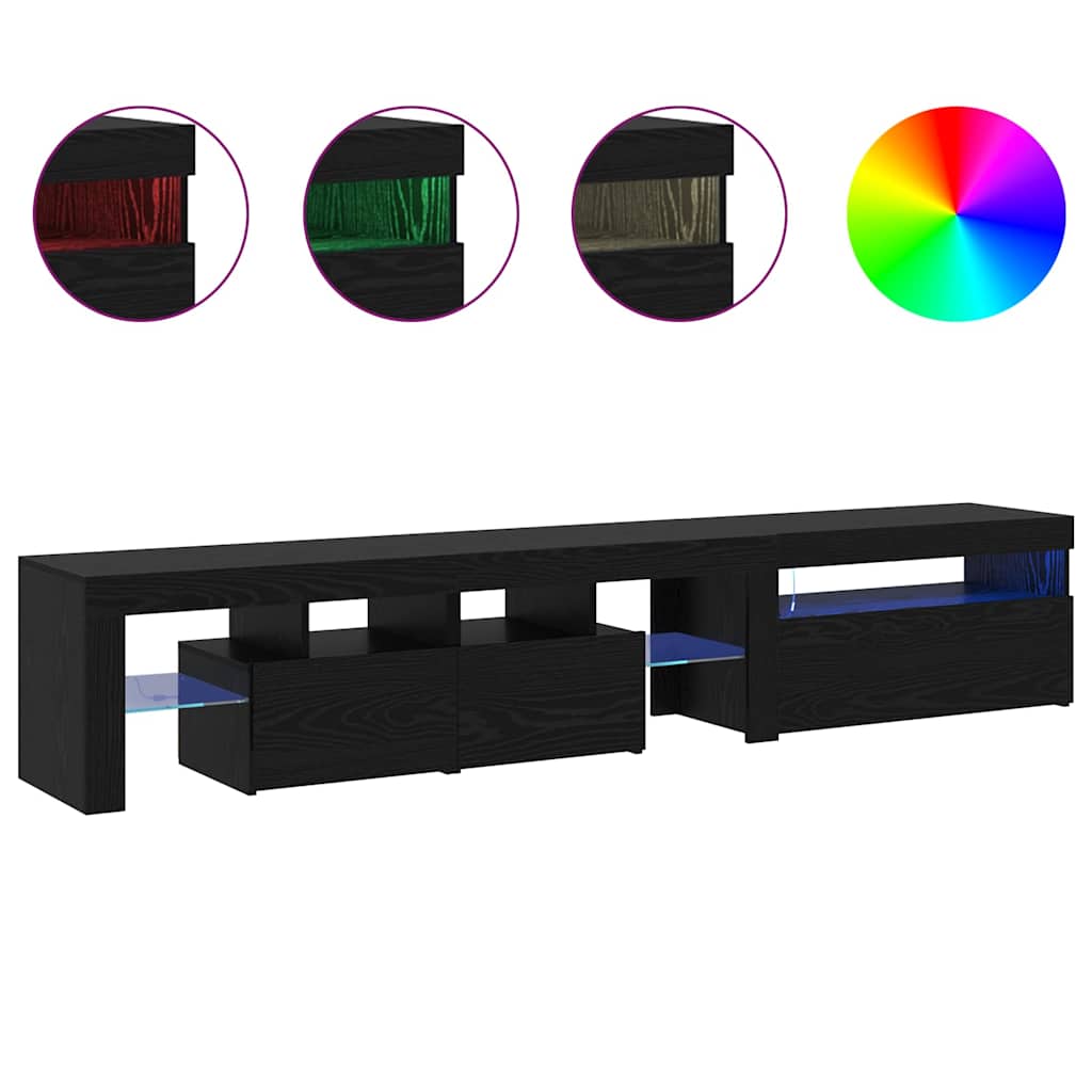 Supporto TV Rovere Nero Legno multistrato & Truciolare