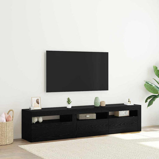 Mobile TV 2 pcs Rovere nero 180 x 35 x 40 cm Legno multistrato