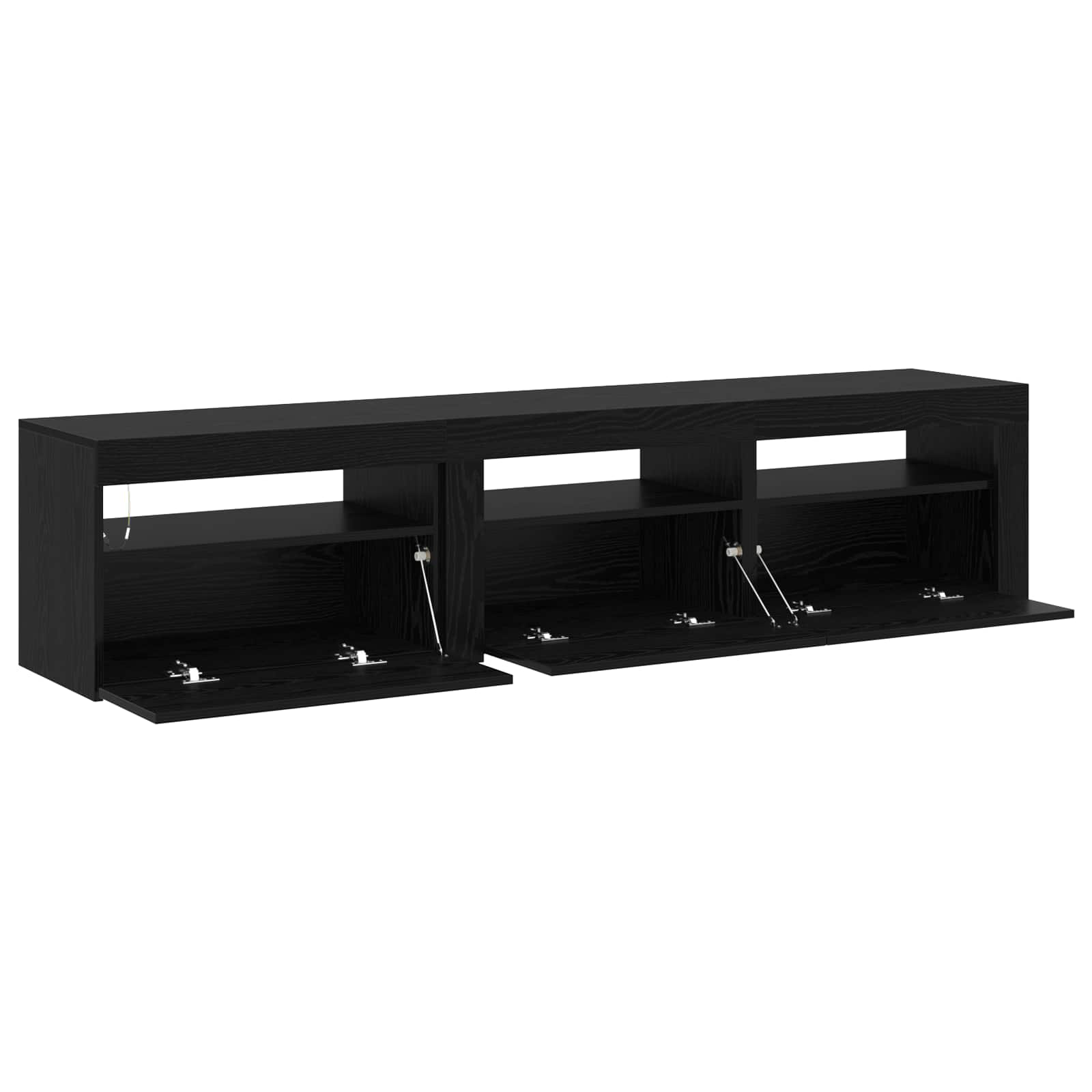 Mobile TV 2 pcs Rovere Nero Legno ingegnerizzato | homemem39
