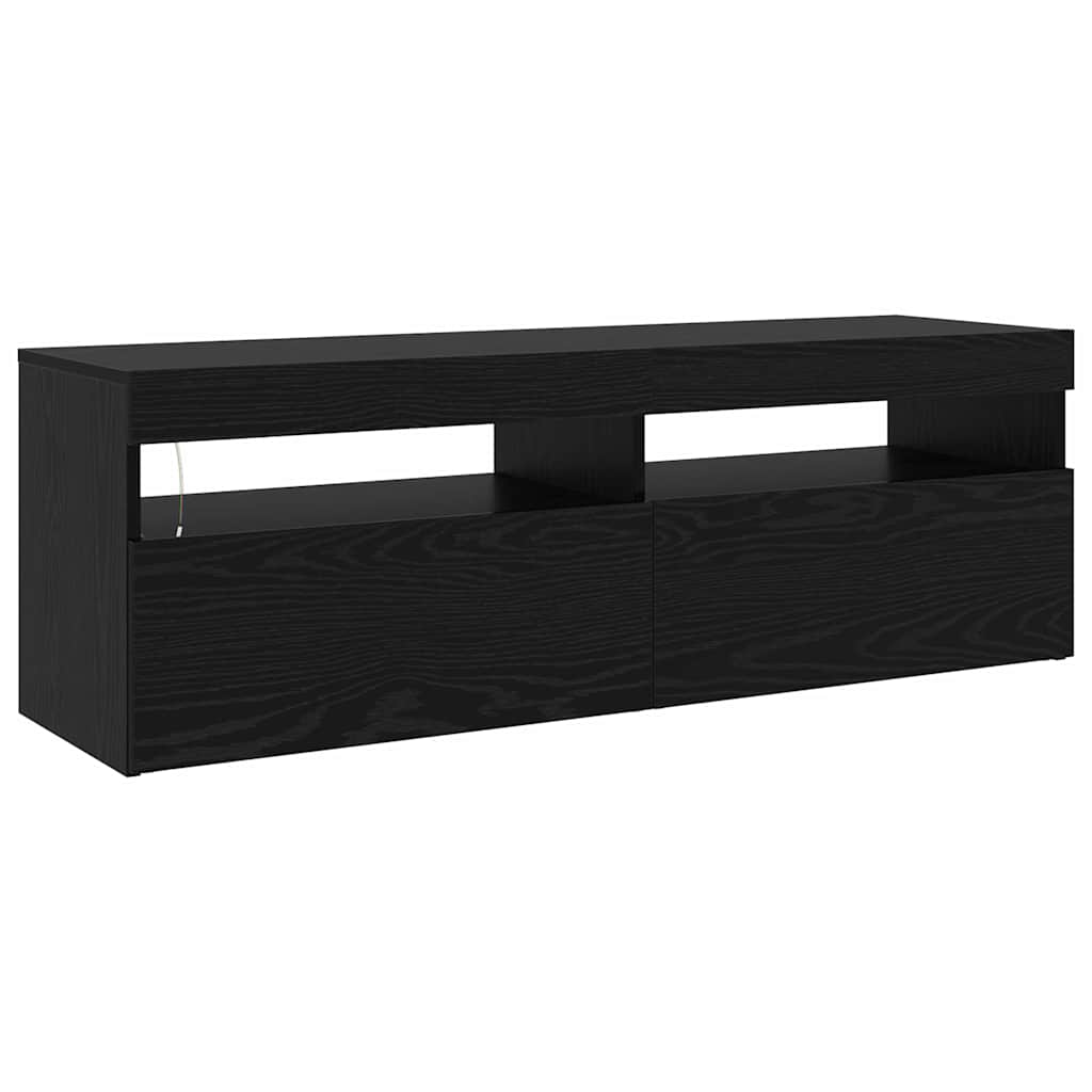 Mobile TV 2 pcs Rovere nero 260 x 36.5 x 40 cm