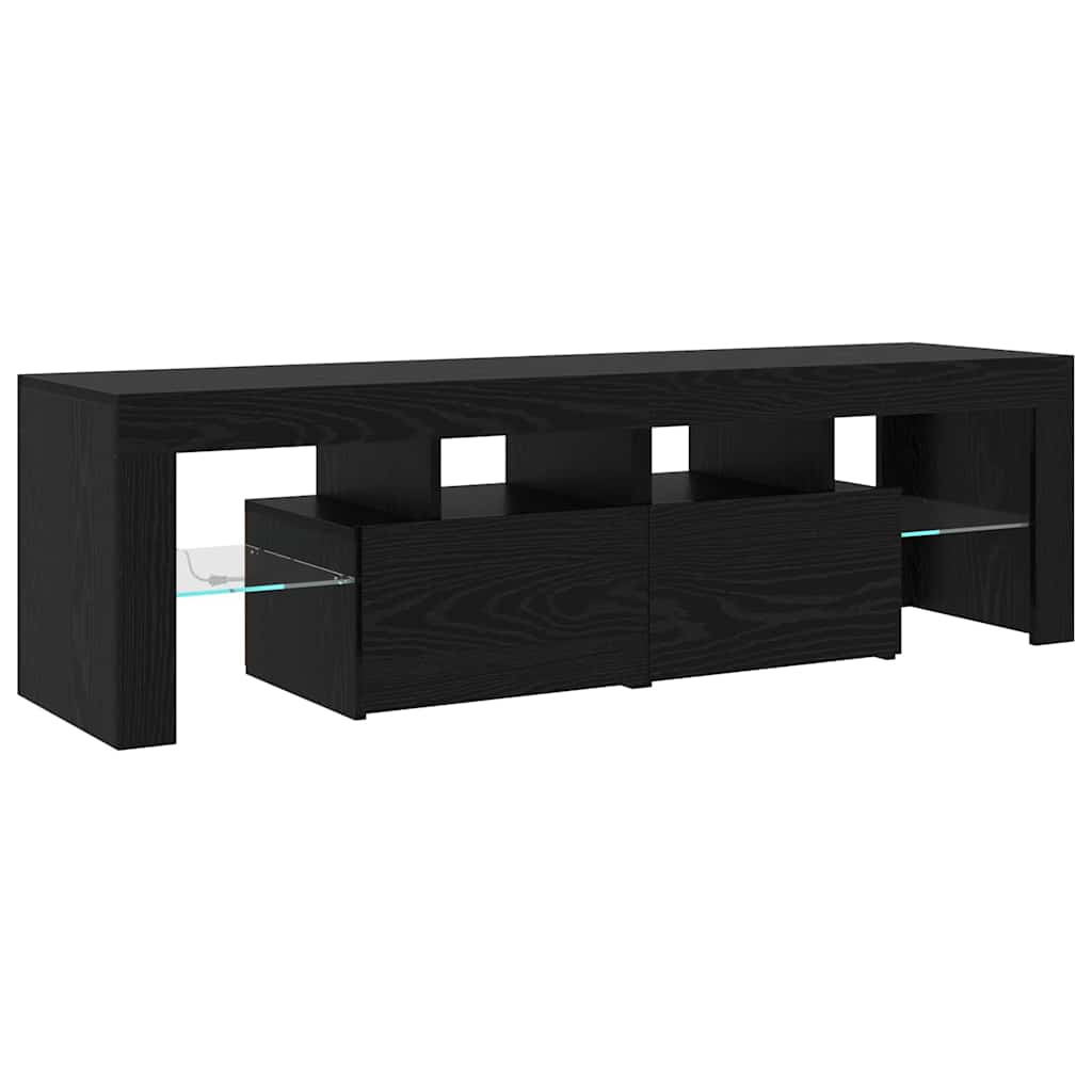 Mobile TV 2 pcs Rovere nero 260 x 36.5 x 40 cm