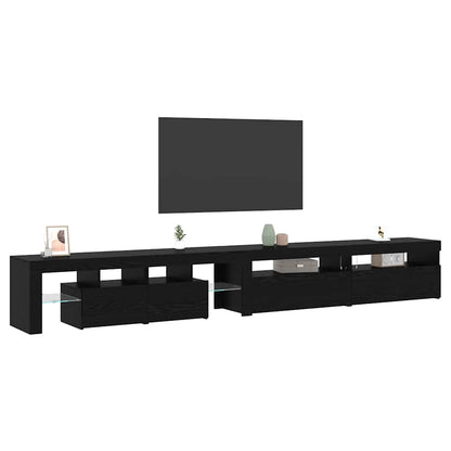 Mobile TV 3 pcs Rovere nero 290 x 36.5 x 40 cm