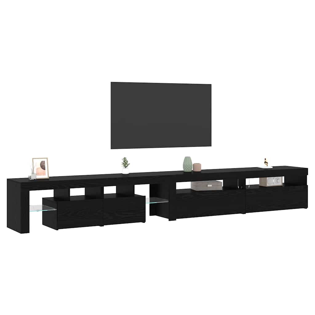 Mobile TV 3 pcs Rovere Nero 260 x 37 x 40 cm Legno multistrato