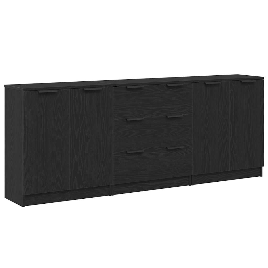 Sideboard Rovere Nero 180 x 30 x 70 cm Legno multistrato - homemem39