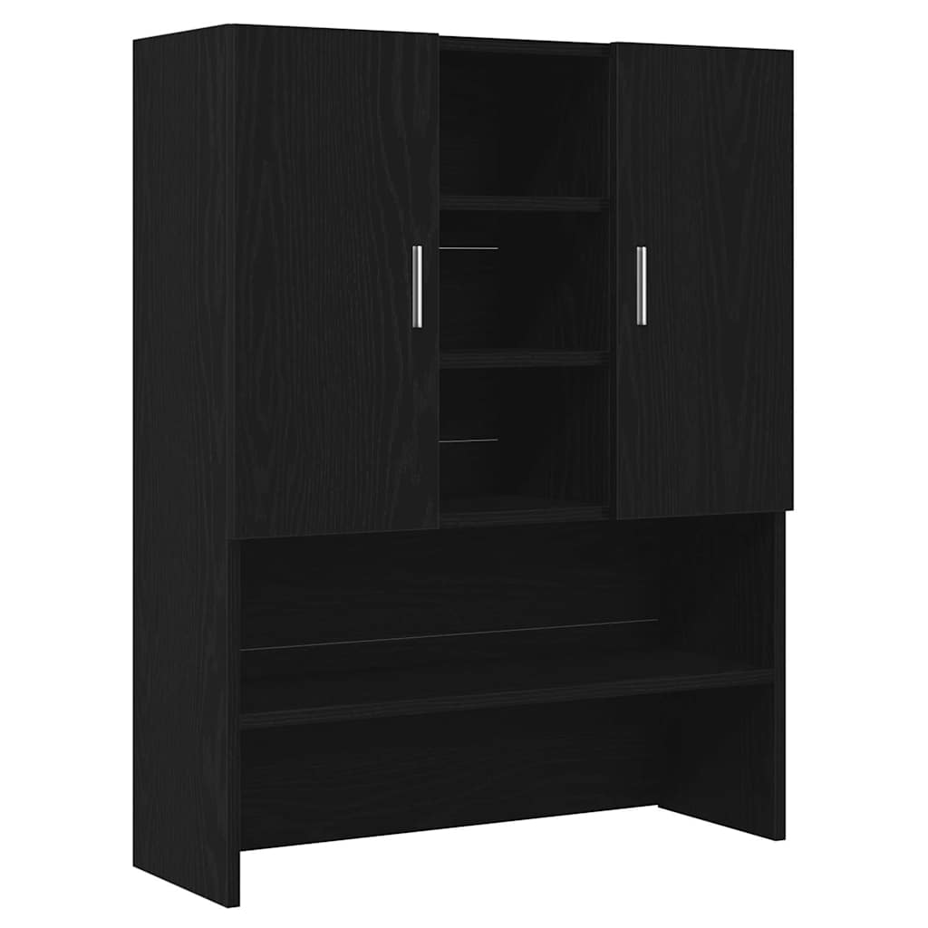 Armadio per Lavatrice 2 pcs Rovere Nero 70,5 x 71,5 x 181,5 cm | homemem39