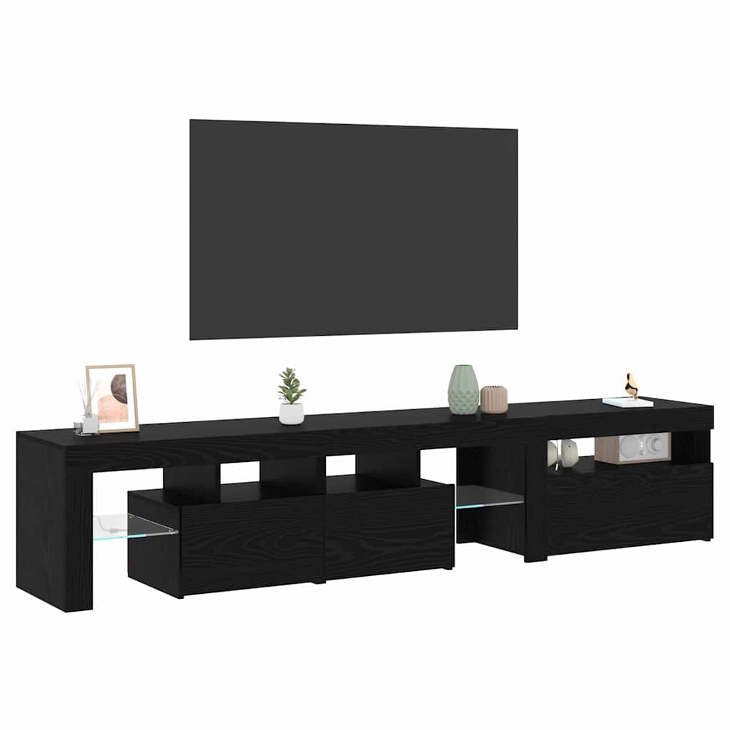Mobile TV 2 pcs Rovere Nero 260 x 37 x 40 cm Legno multistrato