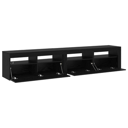 Mobile TV 2 pcs Rovere Nero Legno ingegnerizzato | homemem39