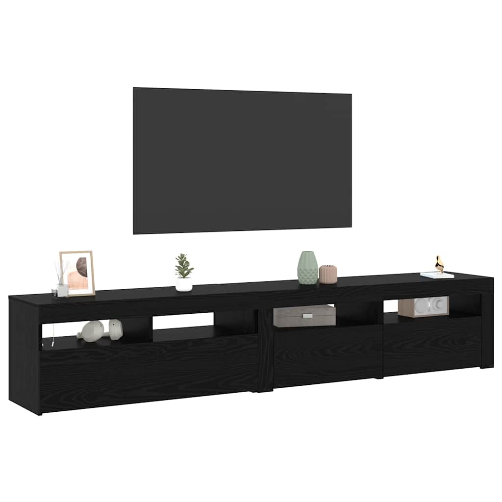 Mobile TV 2 pcs Rovere nero 210 x 35 x 40 cm Legno multistrato