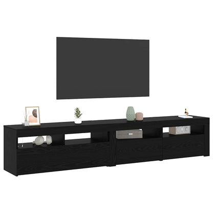 Mobile TV 2 pcs Rovere nero 210 x 35 x 40 cm Legno multistrato