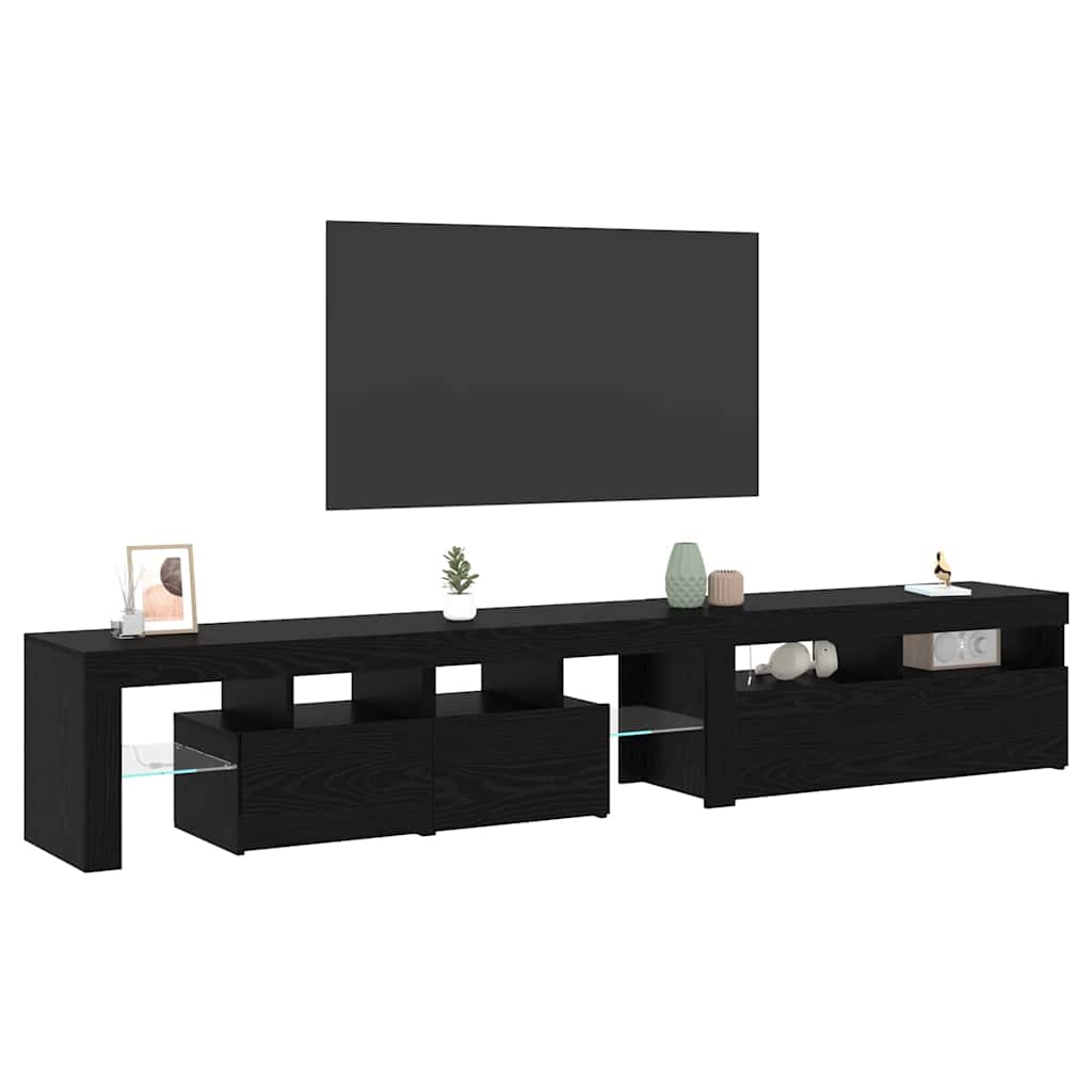 Mobile TV 2 pcs Rovere nero 290 x 36.5 x 40 cm
