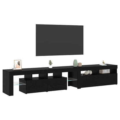 Mobile TV 2 pcs Rovere Nero 260 x 37 x 40 cm Legno multistrato