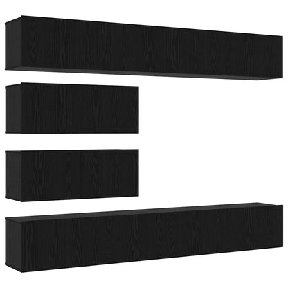 Set mobile TV 6 pcs Rovere nero 100 x 30 x 30 cm