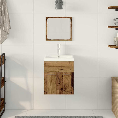 Set di mobili per il bagno con porta 3 pcs Legno vecchio | homemem39