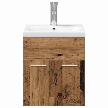 Set di mobili per il bagno con porta 3 pcs Legno vecchio | homemem39