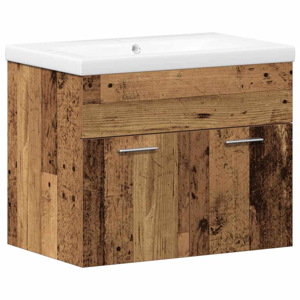 Set di mobili per il bagno con porta 3 pcs Legno vecchio | homemem39