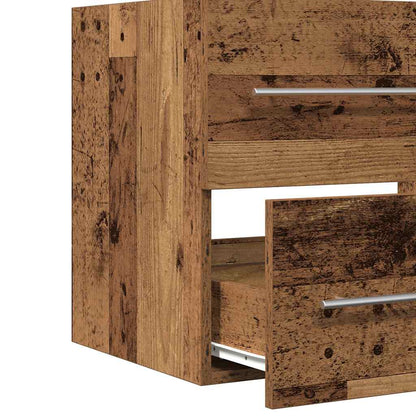 Armadio per Lavabo da Bagno con cassetto 2 pcs Legno vecchio | homemem39