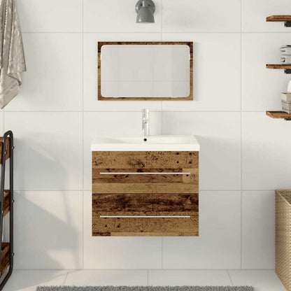 Armadio per Lavabo da Bagno con cassetto 2 pcs Legno vecchio | homemem39