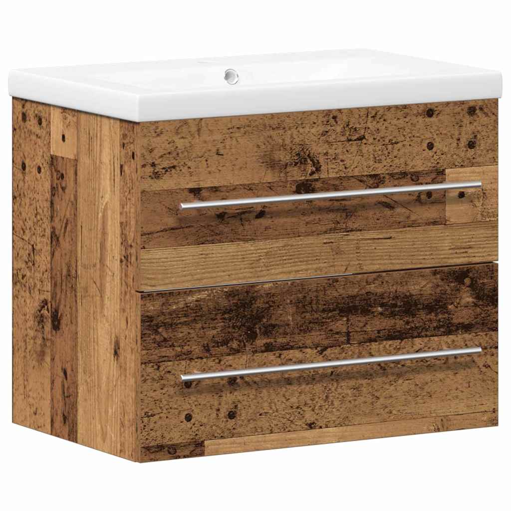 Armadio per Lavabo da Bagno con cassetto 2 pcs Legno vecchio | homemem39