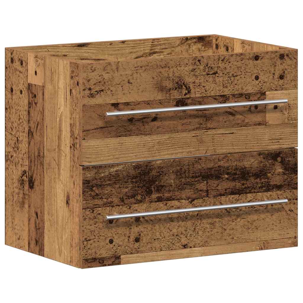 Armadio per Lavabo da Bagno con cassetto 2 pcs Legno vecchio | homemem39