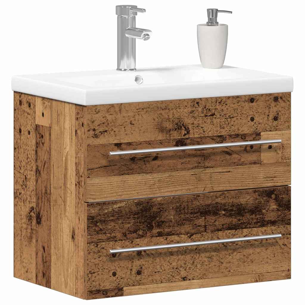 Armadio per Lavabo da Bagno con cassetto 2 pcs Legno vecchio | homemem39