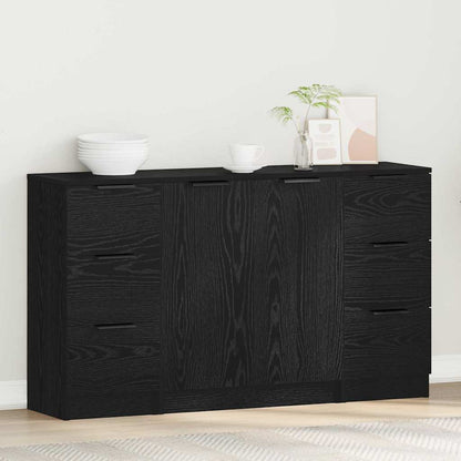 Credenza 3 pcs Rovere nero 121 x 30 x 70 cm Legno multistrato - homemem39