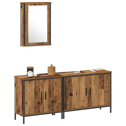 Unità da Bagno con lo scaffale 3 pcs Marrone Legno multistrato | homemem39