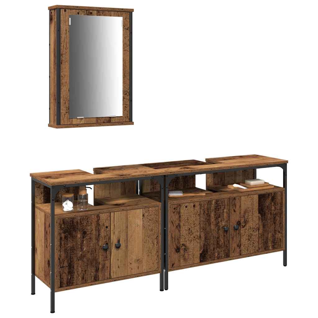 Unità da Bagno 3 pz Marrone 80 x 30 x 60 cm | homemem39