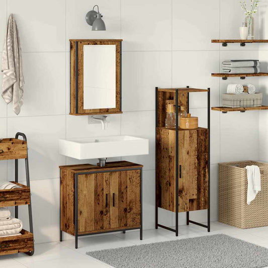 Set di mobili per il bagno 3 pcs Marrone 33 x 33 x 120.5 cm | homemem39