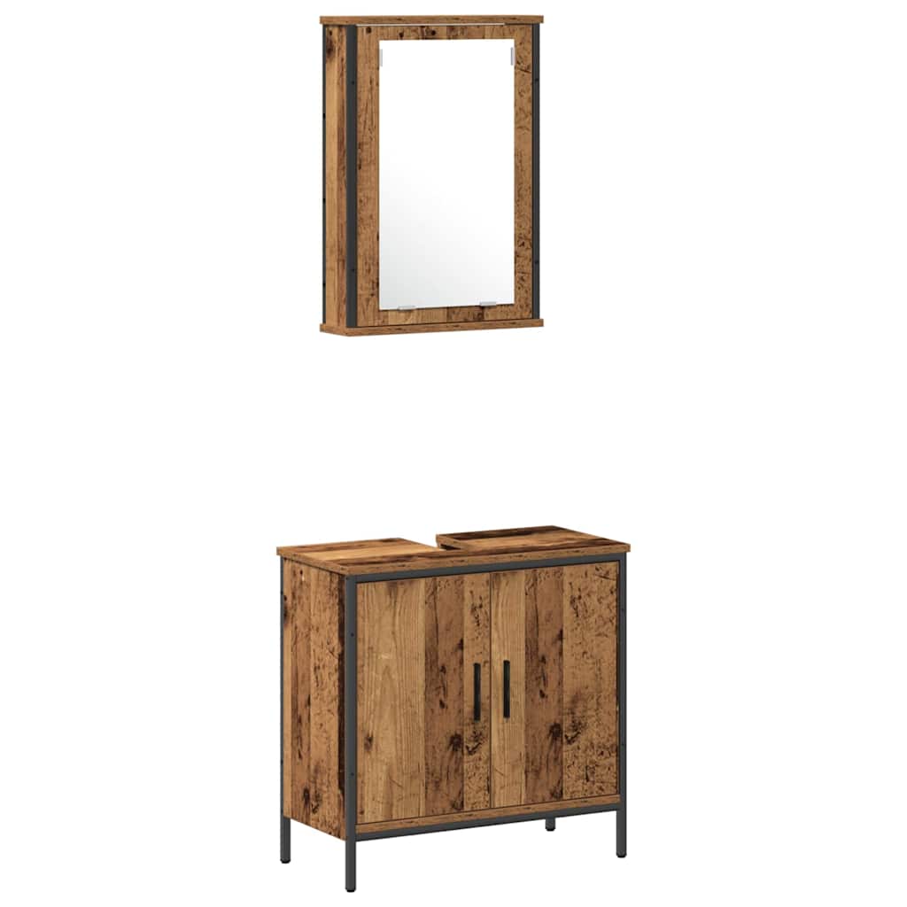Set di mobili per il bagno 3 pcs Marrone 33 x 33 x 120.5 cm | homemem39