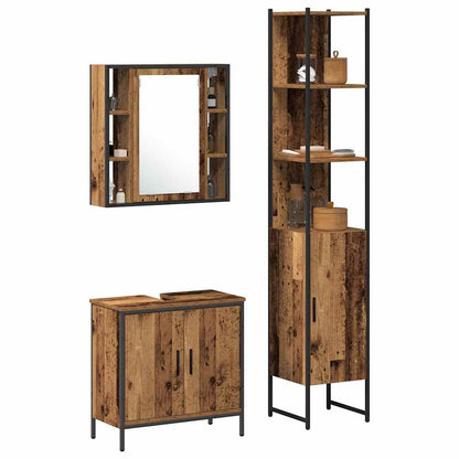 Unità da Bagno 3 pz Marrone 33 x 33 x 185,5 cm | homemem39