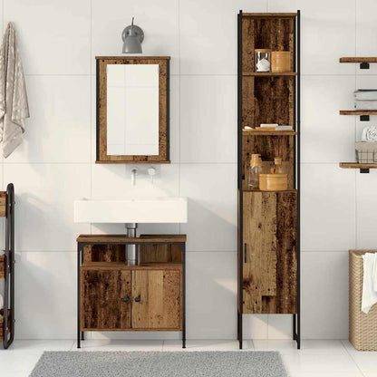 Set di mobili per il bagno con lo scaffale 3 pcs Legno vecchio | homemem39