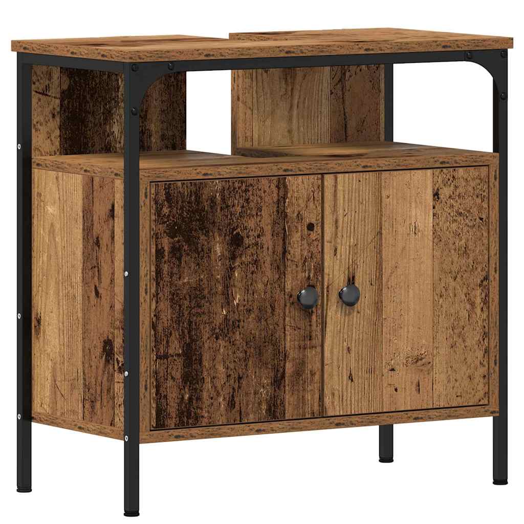 Set di mobili per il bagno con lo scaffale 3 pcs Legno vecchio | homemem39