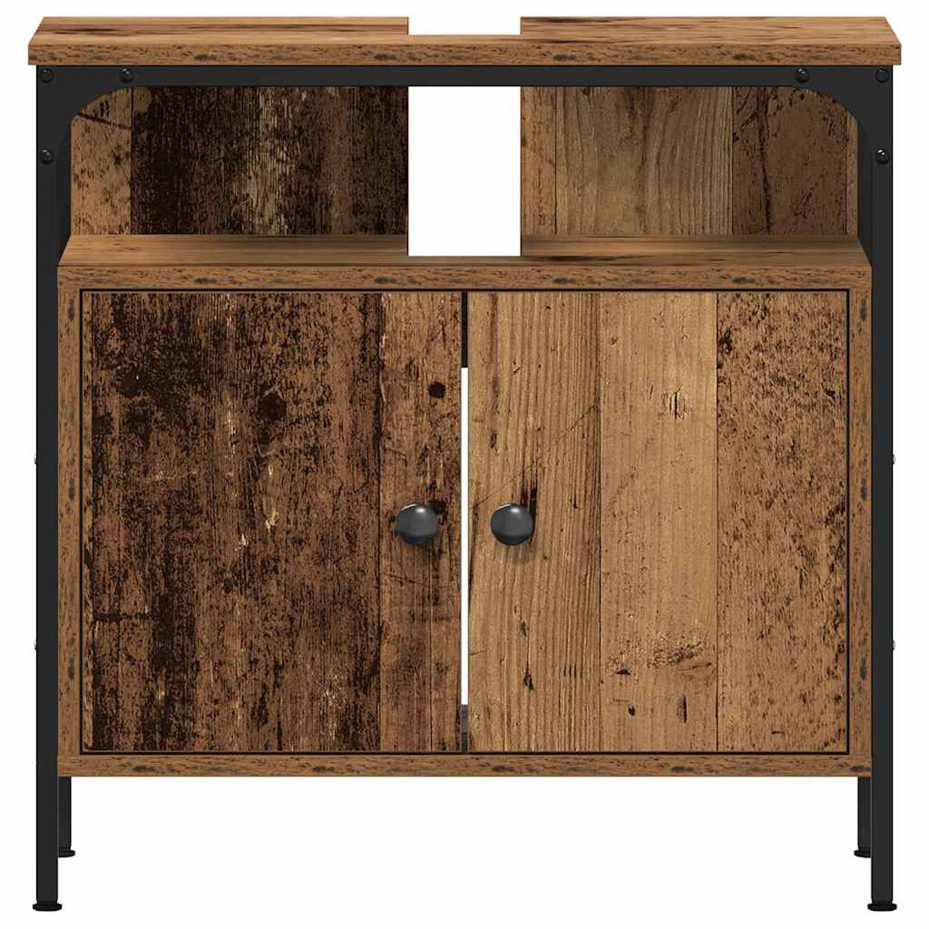 Set di mobili per il bagno con lo scaffale 3 pcs Legno vecchio | homemem39
