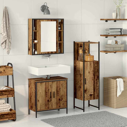 Set di mobili per il bagno 3 pcs Marrone 33 x 33 x 120.5 cm