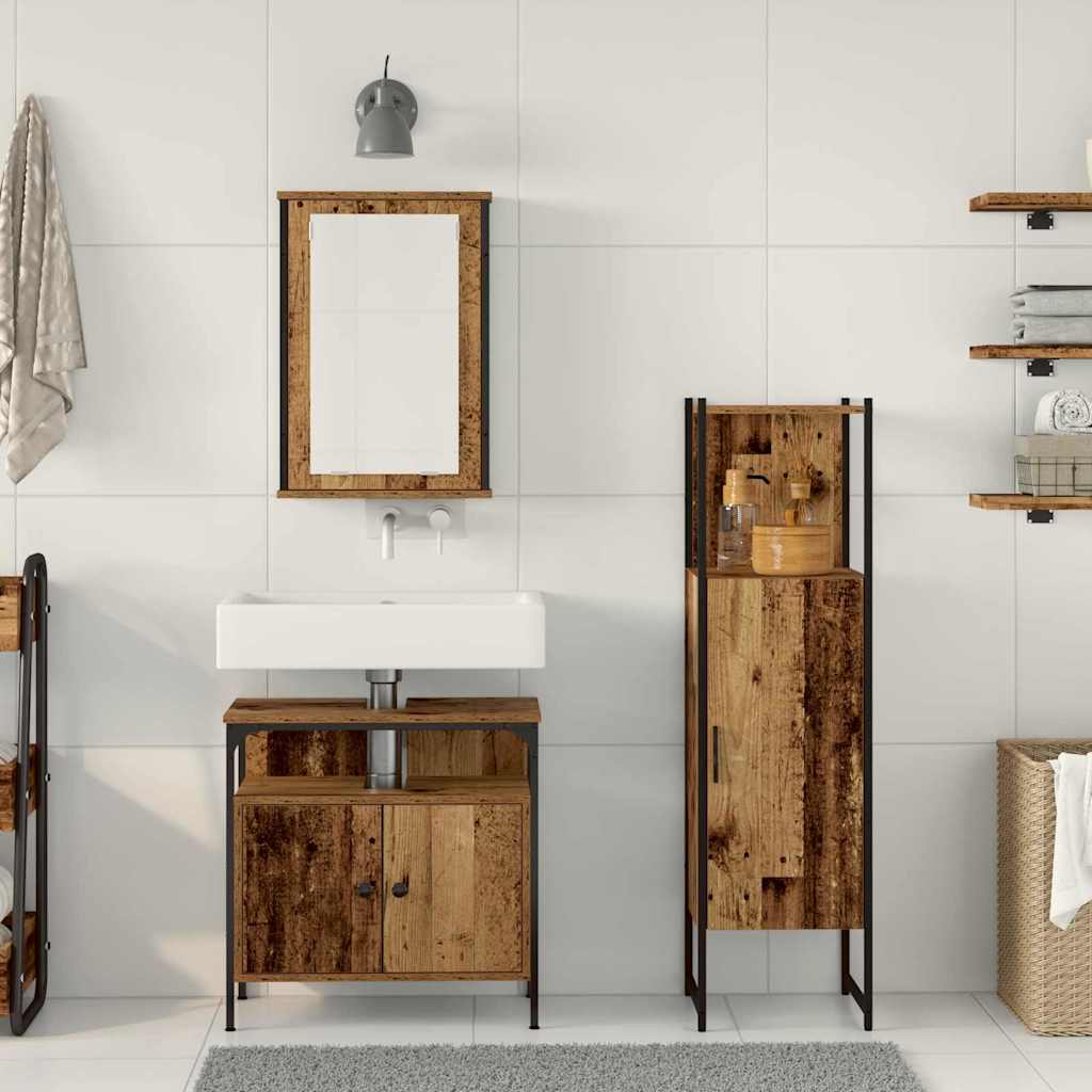 Set di mobili per il bagno 3 pcs Marrone 33 x 33 x 120.5 cm | homemem39