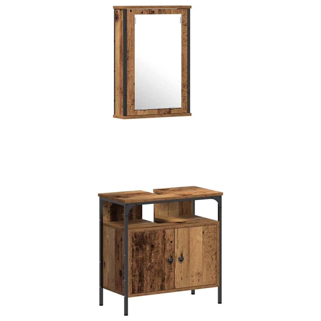 Set di mobili per il bagno 3 pcs Marrone 33 x 33 x 120.5 cm | homemem39