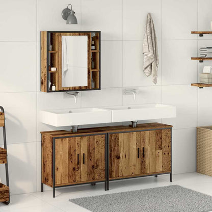 Set di mobili per il bagno 3 pcs Marrone Legno multistrato