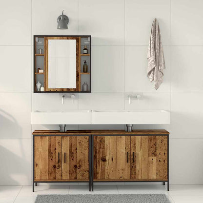 Set di mobili per il bagno 3 pcs Marrone Legno multistrato