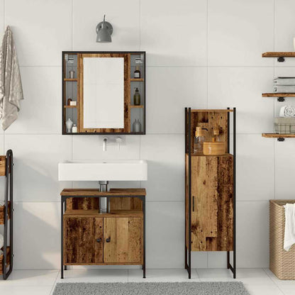 Set di mobili per il bagno 3 pcs Marrone Legno multistrato