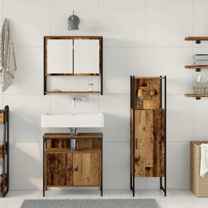 Set di mobili per il bagno 3 pcs Marrone Legno multistrato | homemem39