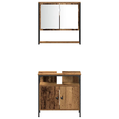 Set di mobili per il bagno 3 pcs Marrone Legno multistrato | homemem39