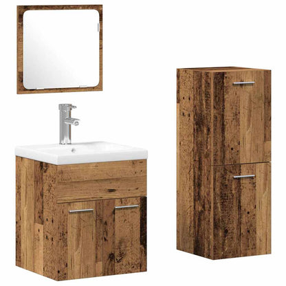 Set di Mobili da Bagno 4 pcs Legno vecchio 41 x 38.5 x 46 cm