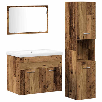 Set di mobili per il bagno 4 pcs Marrone Legno multistrato | homemem39